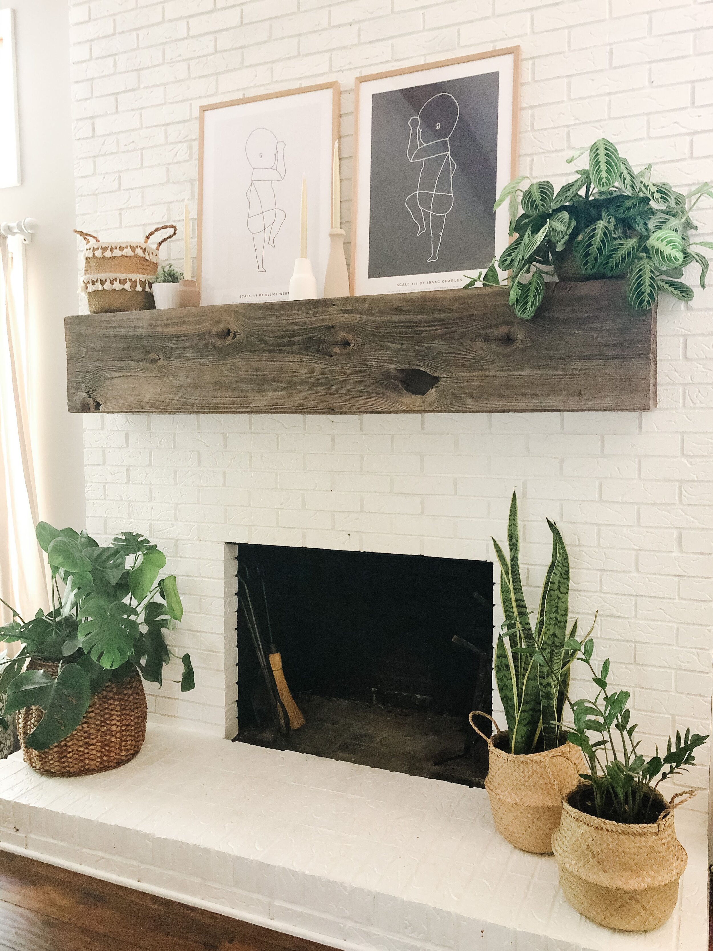 Brick Fireplace Makeover + DIY Mantle — ashley cribb