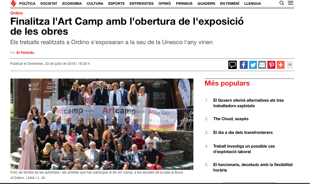 18 Andorra UNESCO Art Camp Group in press El Periodic d'Andorra.png