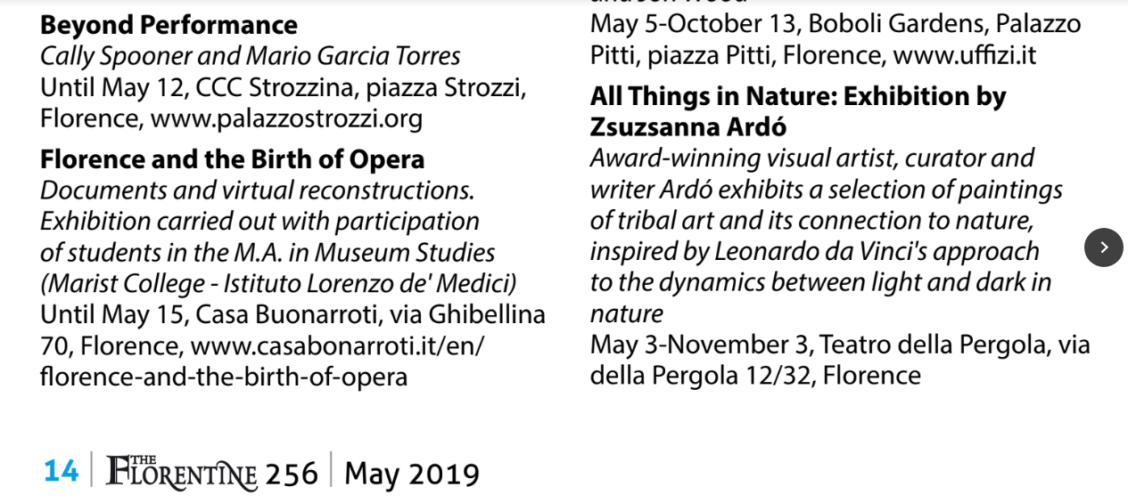 19 May The Florentine Magazine All Things in Nature Exhibition by Z Ardo.png
