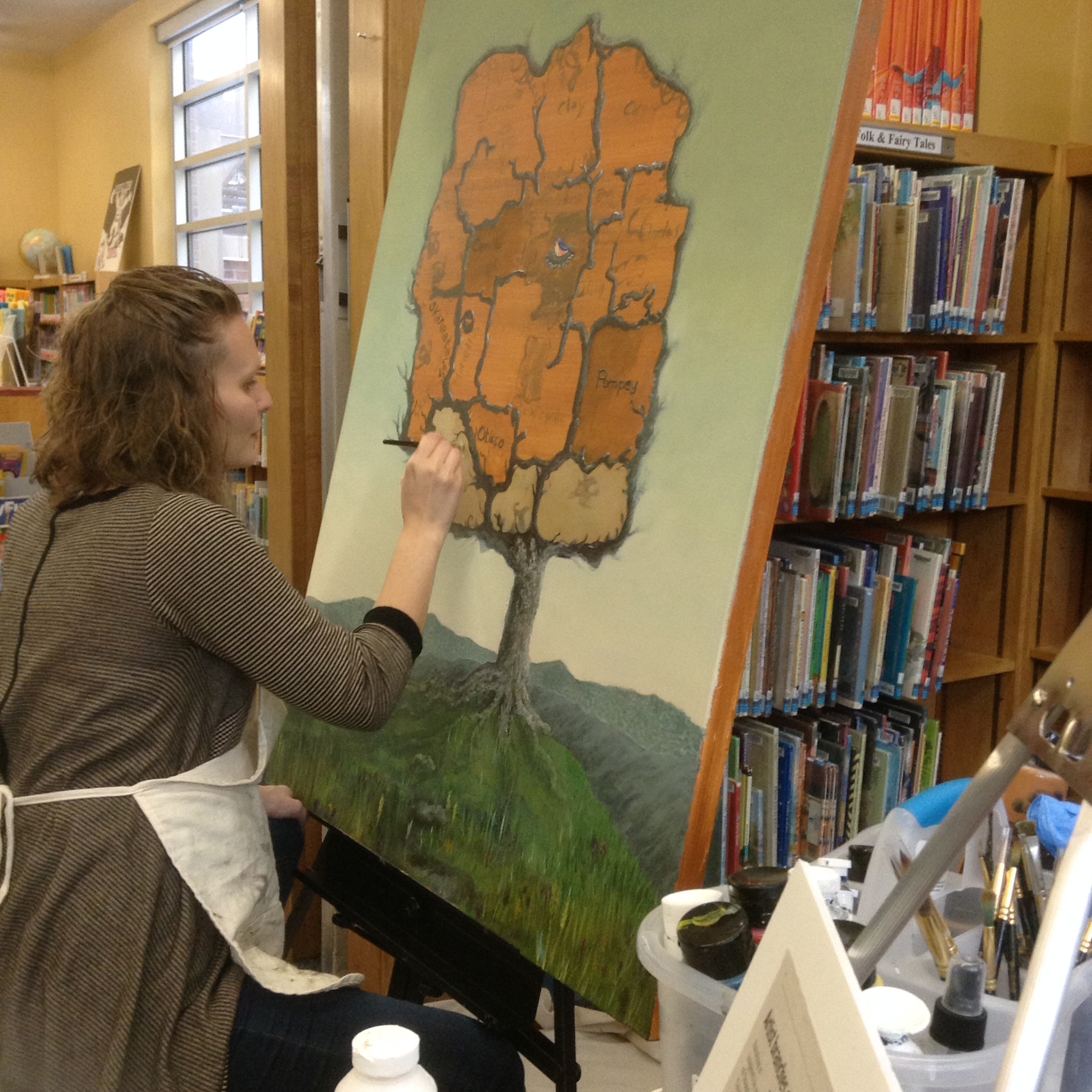 Stasya painting the Symbolic Tree
