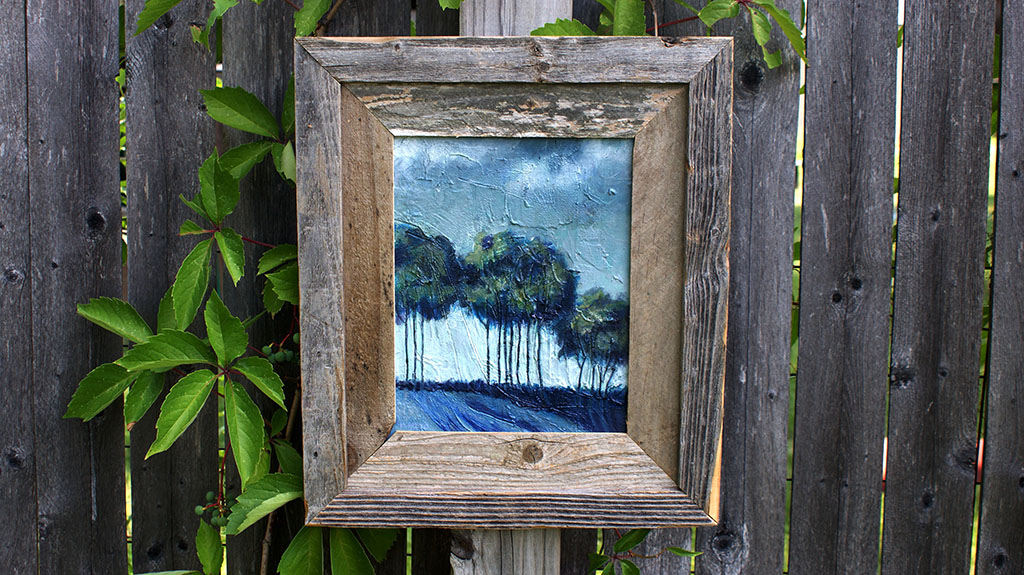 Moody Trees II, oil on canvas by Maria Rizzo. Private Collector.