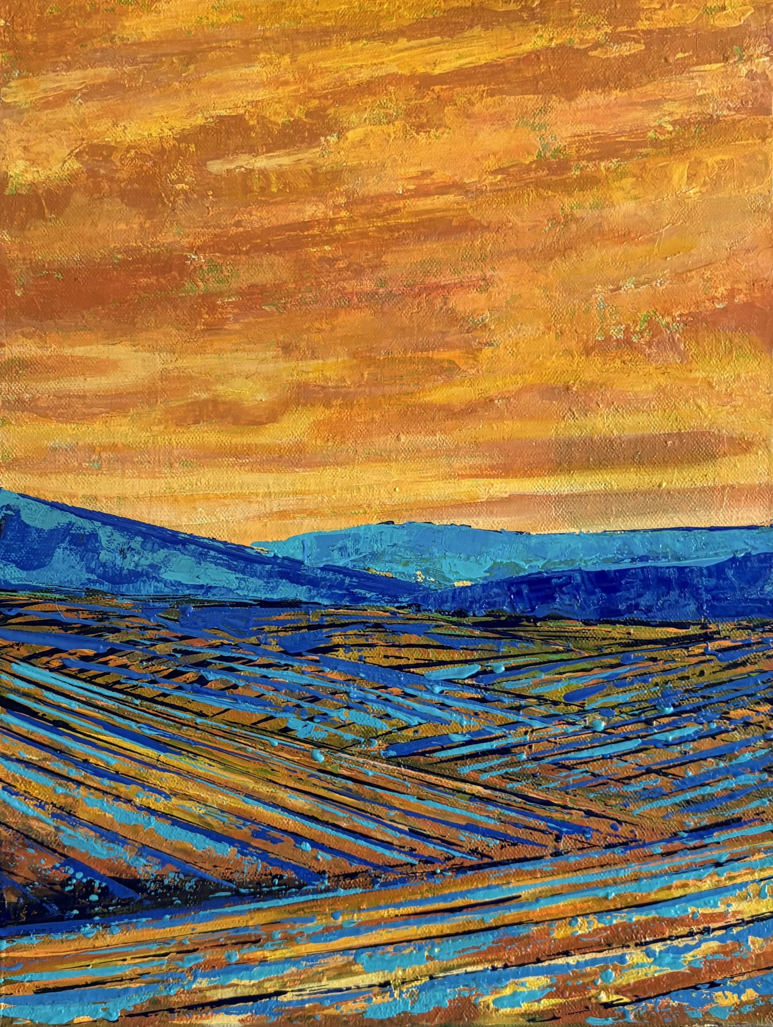 Maria Rizzo, Electric Fields, 16x12x1", Acrylic on Gallery Wrap Canvas, 2026.