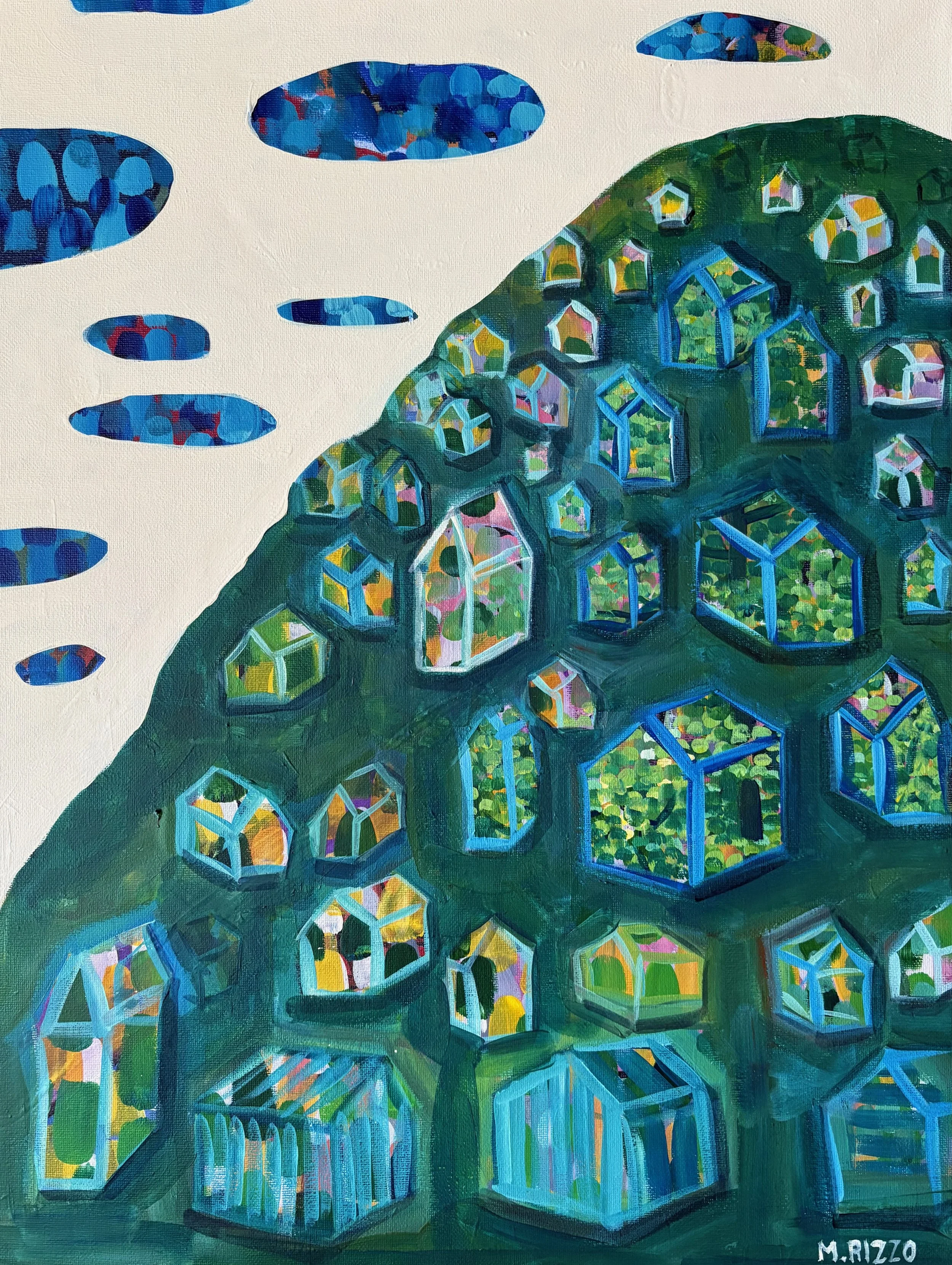 Green Village, 24"x18" Acrylic on canvas