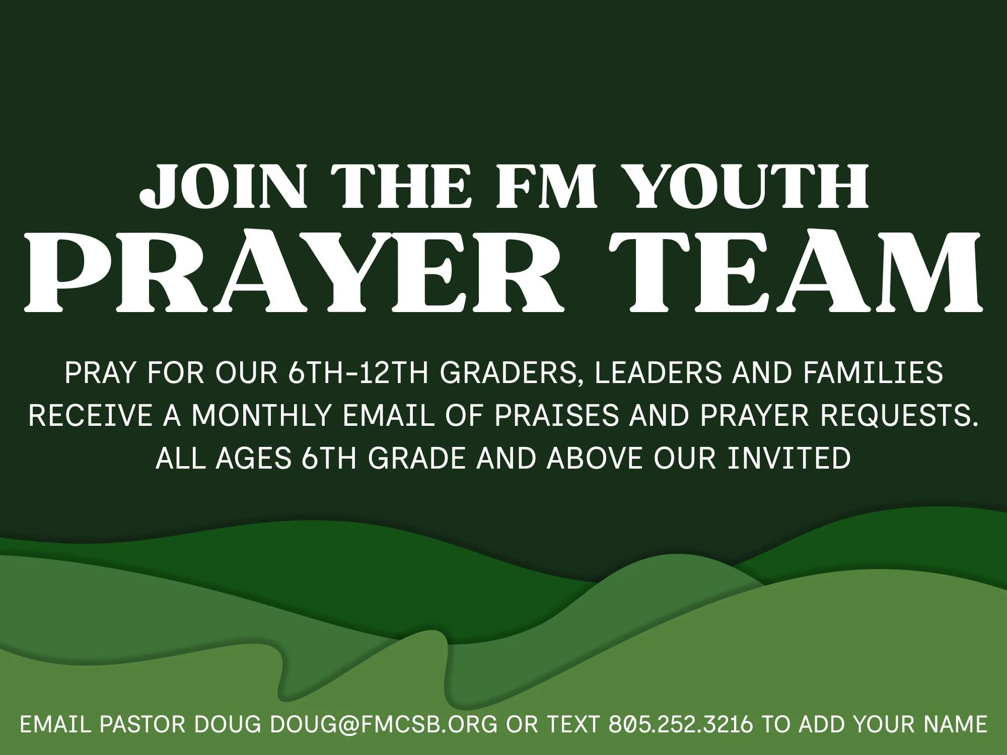 Join the FM YOUTH Prayer Team
