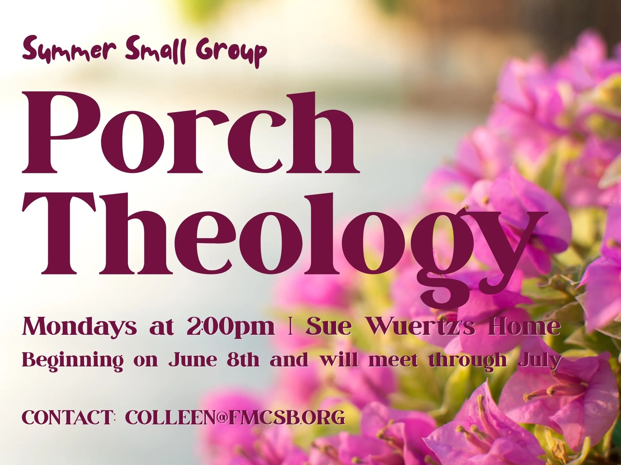 Porch Theology- Summer Small Group