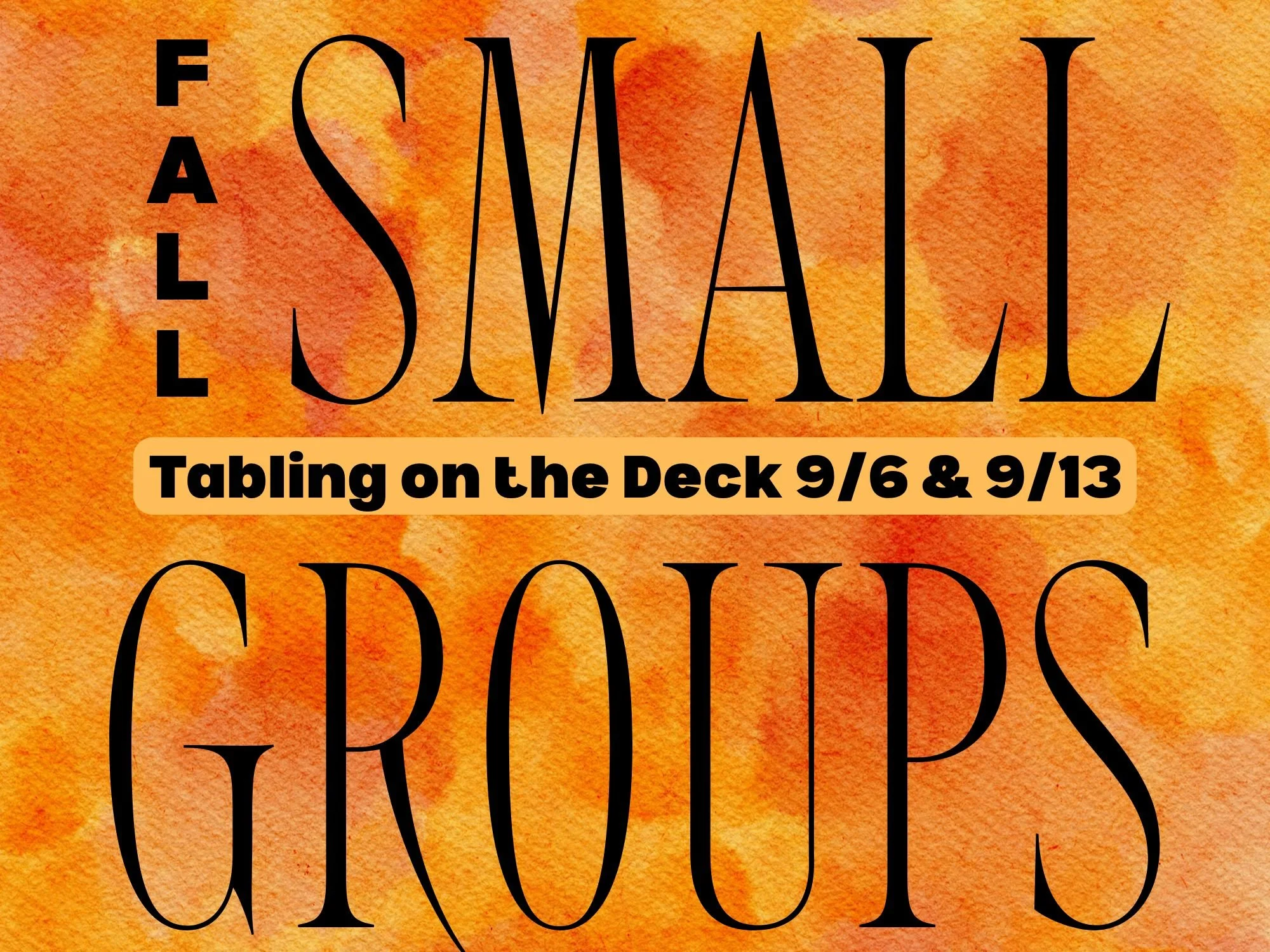 Fall Small Groups