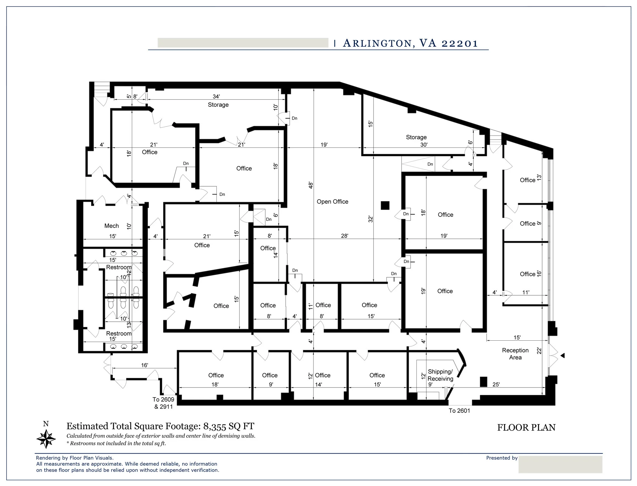   •&nbsp;  Location:  &nbsp;Arlington, VA   •&nbsp;  Property Type:  &nbsp;Office/Retail   •&nbsp;  Size:  &nbsp;8,355&nbsp;sq ft   •&nbsp;  Order:  &nbsp;Commercial&nbsp;floor plans  