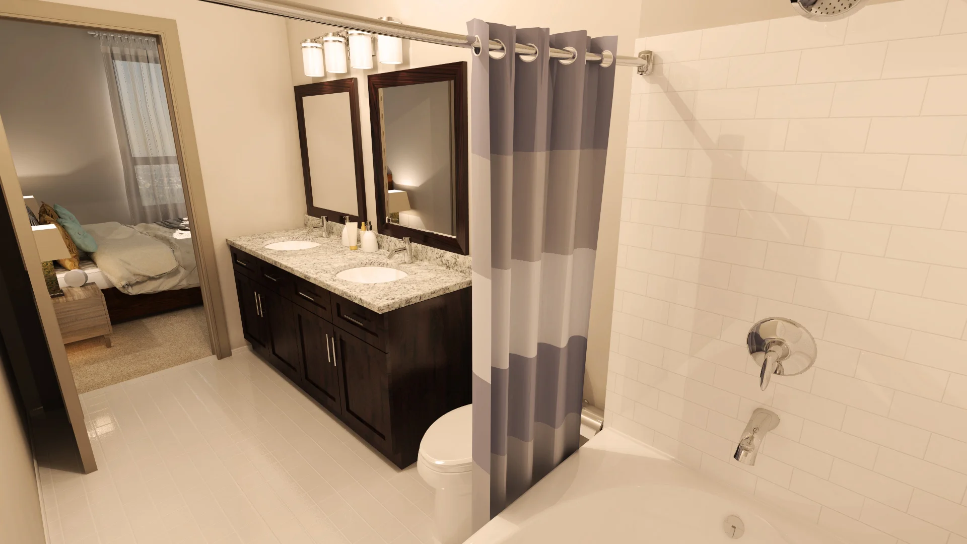   •&nbsp;  Location:  &nbsp;Cincinnati, OH   •&nbsp;  Project Type:  &nbsp;Multi-Family Development&nbsp;   •&nbsp;  Order:  &nbsp;3D Interior Rendering - Typical Unit Bathroom  