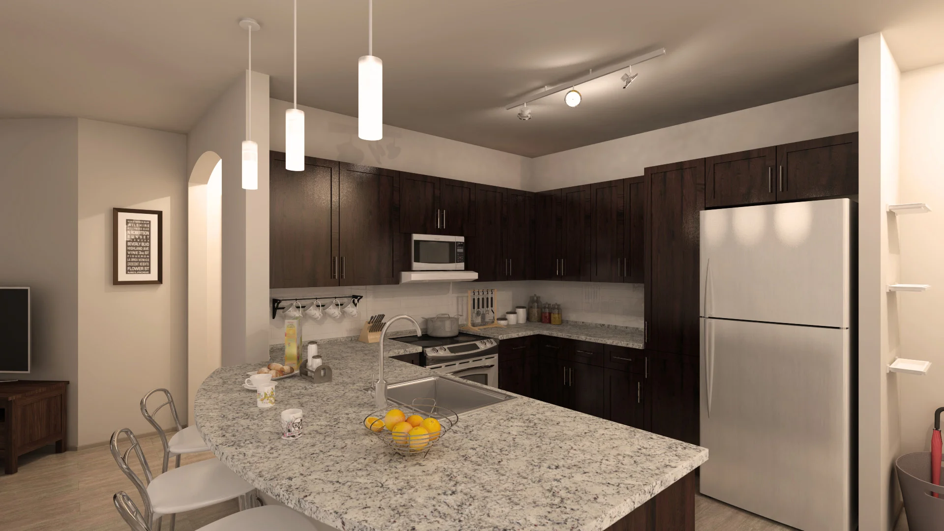   •&nbsp;  Location:  &nbsp;Cincinnati, OH   •&nbsp;  Project Type:  &nbsp;Multi-Family Development&nbsp;   •&nbsp;  Order:  &nbsp;3D Interior Rendering - Typical Unit Kitchen  