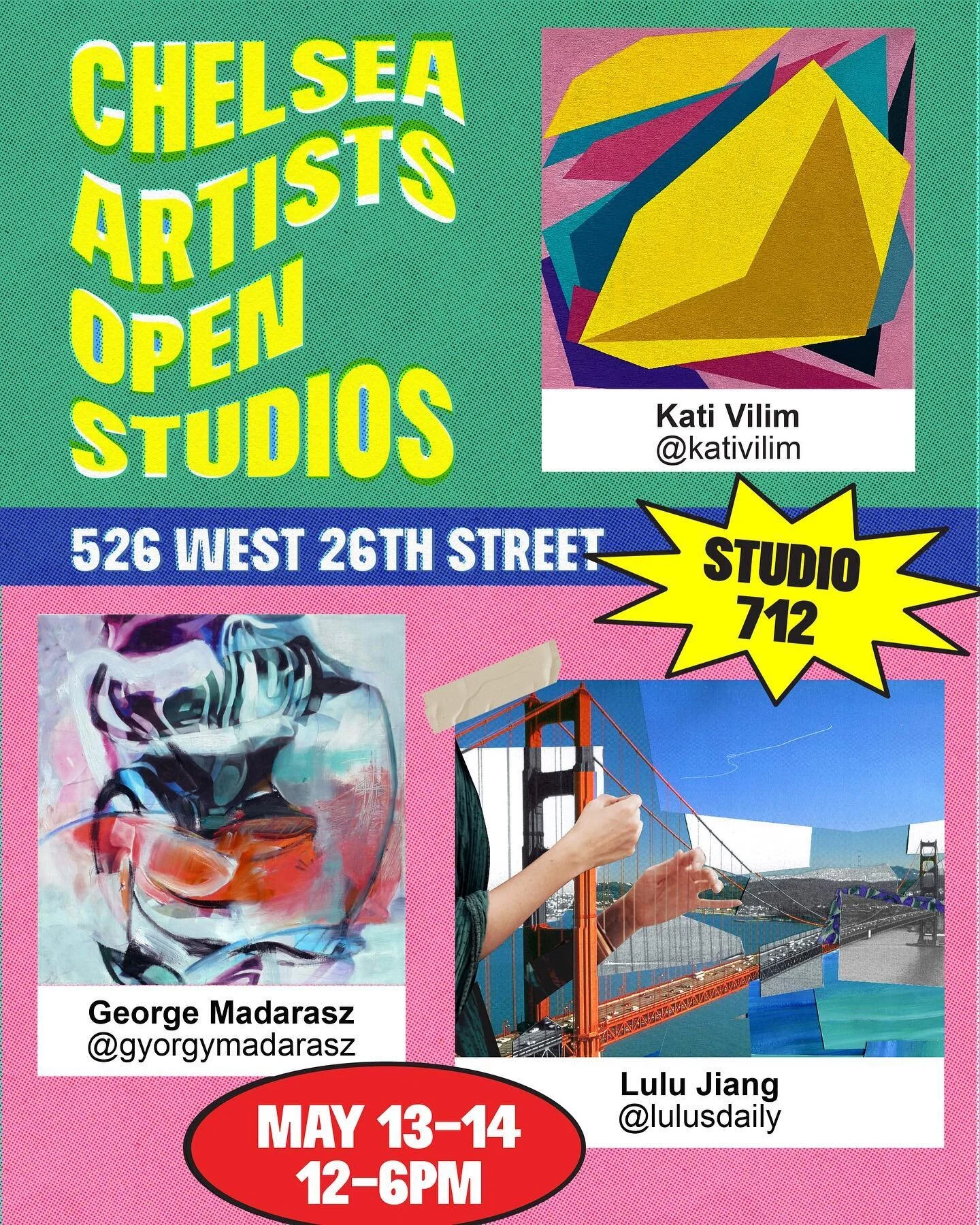 Good morning artsy people! 🎨 I'd like to invite you all to my Chelsea open studio this weekend. Come say hi and also check out my talented studio mate works!
I will show mixed media collage works, fullscreen, riso prints and zine and more!🎉
.
.
.
.