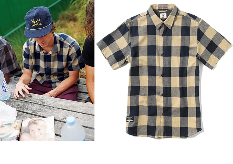  FOURSTAR® ISHOD BUFFALO S/S -&nbsp;Ishod Wair Signature Collection. Cotton twill buffalo flannel with contrast interior yoke. (shown in Khaki) [o] Ben Colen&nbsp; 