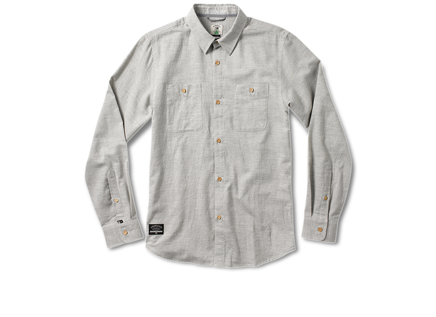  FOURSTAR® O'NEILL CHAMBRAY L/S -&nbsp;Shane O'neill Signature Collection.&nbsp;Brushed chambray field shirt with wooden buttons and gingham neck tape. (shown in Oatmeal) 