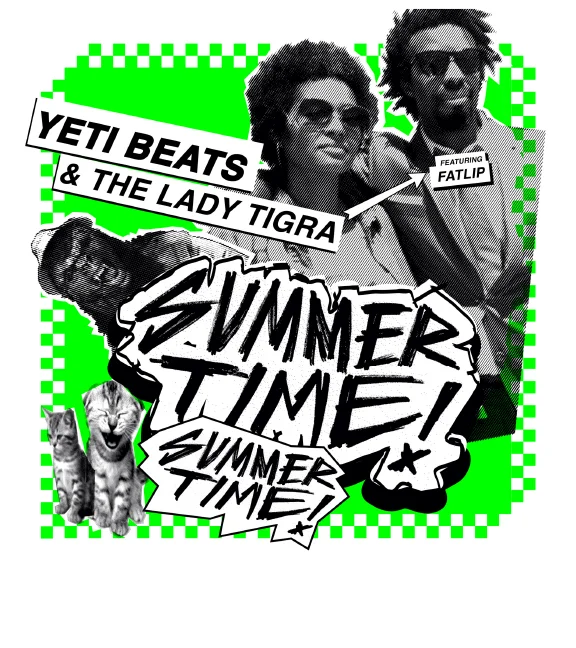  YETI BEATS&nbsp;+ THE LADY TIGRA&nbsp;FEAT. FATLIP&nbsp;"Summertime" single - digital release art 