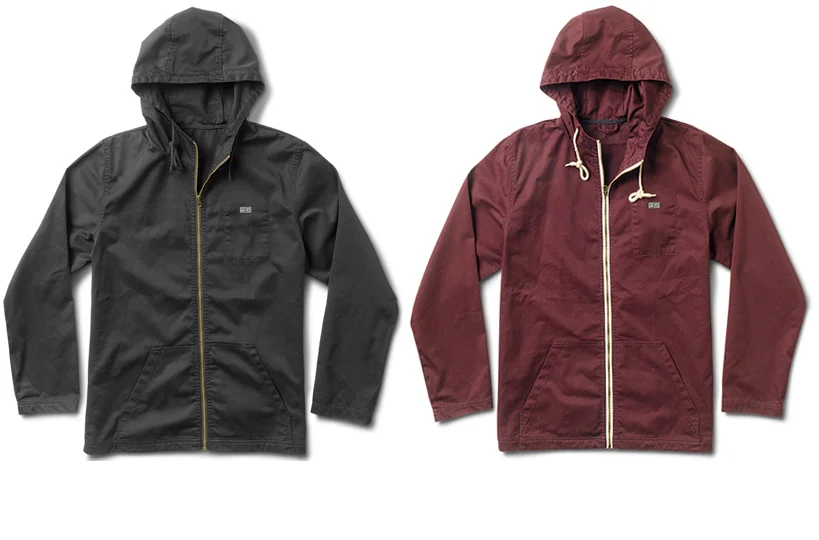  FOURSTAR® TWILL BREAKER -&nbsp;Cotton/poly twill full-zip breaker with scuba collar,&nbsp;kangaroo pocket and interior chest pocket.&nbsp;Contrast zipper and metal chest badge. (shown in Black &amp; Merlot)    