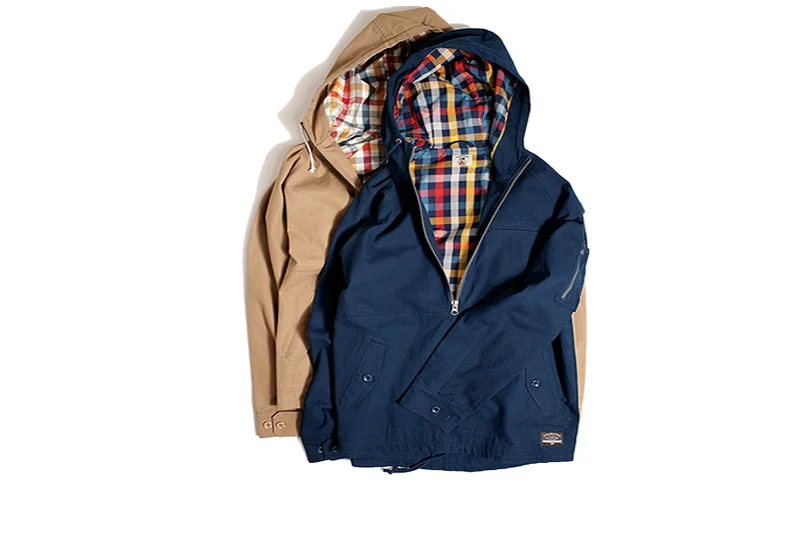  FOURSTAR® MARIANO CANVAS PULLOVER - Guy Mariano Signature Collection. Canvas shell 1/2 zip with custom poplin check lining. Utility pocket at sleeve. Chevron cuff closures. (shown in Khaki and Navy) 