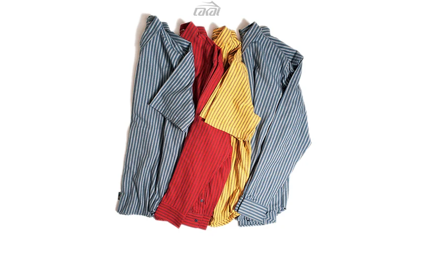  FOURSTAR® LAKAI&nbsp;HOWARD S/S + L/S - Lakai Footwear® Rick Howard Capsule Collection.&nbsp;Lightweight brushed twill with custom stripes. Pocketless short-sleeve. Cat's-eye buttons. (shown in Indigo, Washed Red and Washed Yellow) 