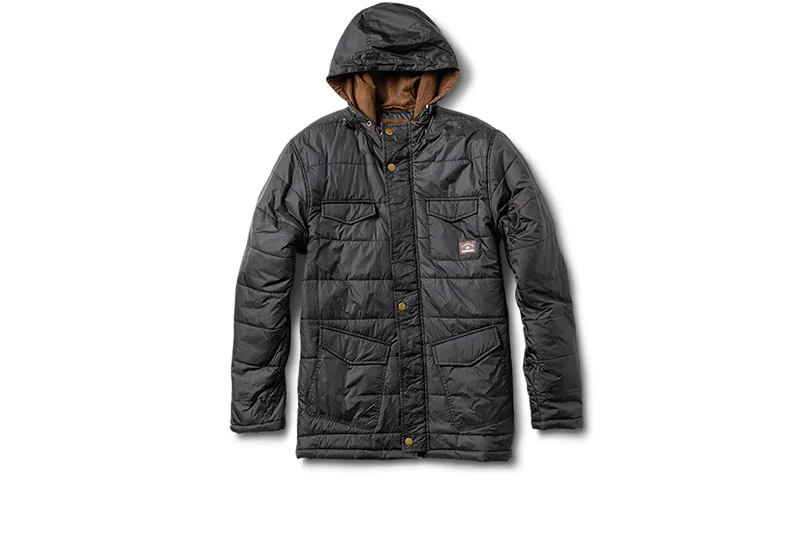  FOURSTAR® MARIANO QUILTED PARKA - Guy Mariano Signature Collection. Dobby nylon shell with quilted taffeta lining and corduroy trim. Multi-entry pocket scheme, storm welt&nbsp;and antique brass hardware. (shown in Black) 