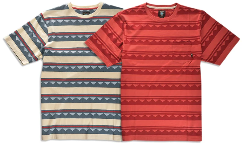  FOURSTAR® STILLWATER CREW - Cotton jersey with custom water-based print, chest pocket&nbsp;and contrast neck tape. &nbsp; &nbsp; (shown in Ecru and Washed Red) 