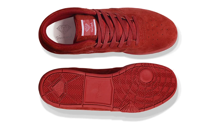  DIAMOND SUPPLY CO® SKATELIFE MID - Clean-toe cup sole skate shoe in pig suede upper. Wavy eye-stay with pinked edge. &nbsp; &nbsp; EVA mid-sole.&nbsp;Diamond-shaped plastic eyelet.&nbsp;Perforated toe and waxed laces. (shown in Cardinal)&nbsp; 