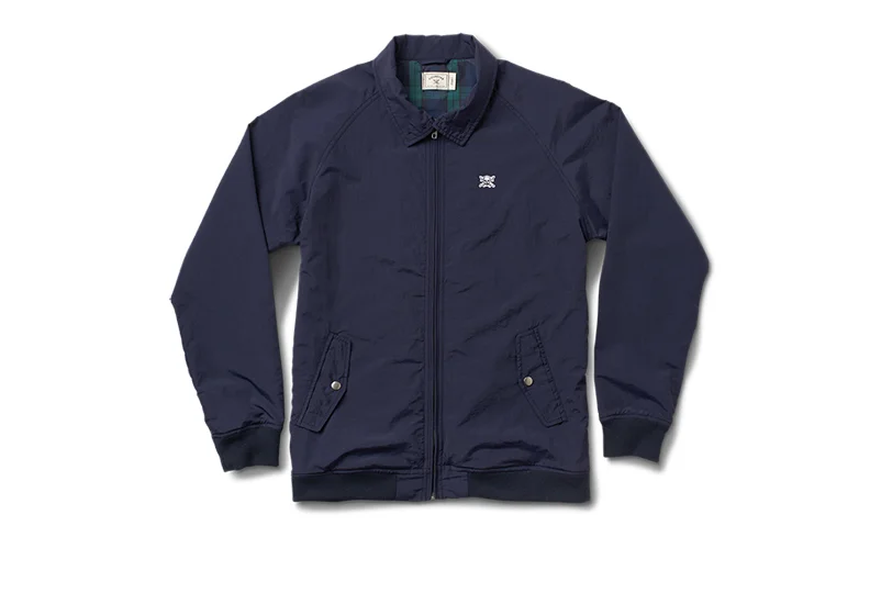  FOURSTAR® PADDINGTON JACKET - Dobby poly Harrington-style jacket with shirt collar and tartan-printed lining. Magnetic snap flap pockets. Corded zipper lip for easy zipping.&nbsp;Rib cuff and waistband. (shown in Midnight) 