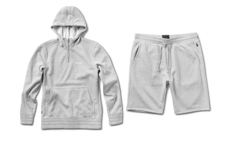  PRIMITIVE® ICEBERG KIT - Heavyweight double-knit with polar fleece interior. Quarter-zip hood with scuba collar. Bungee toggles at hood and waist.&nbsp;(shown in Ice Heather with the Iceberg Short) 