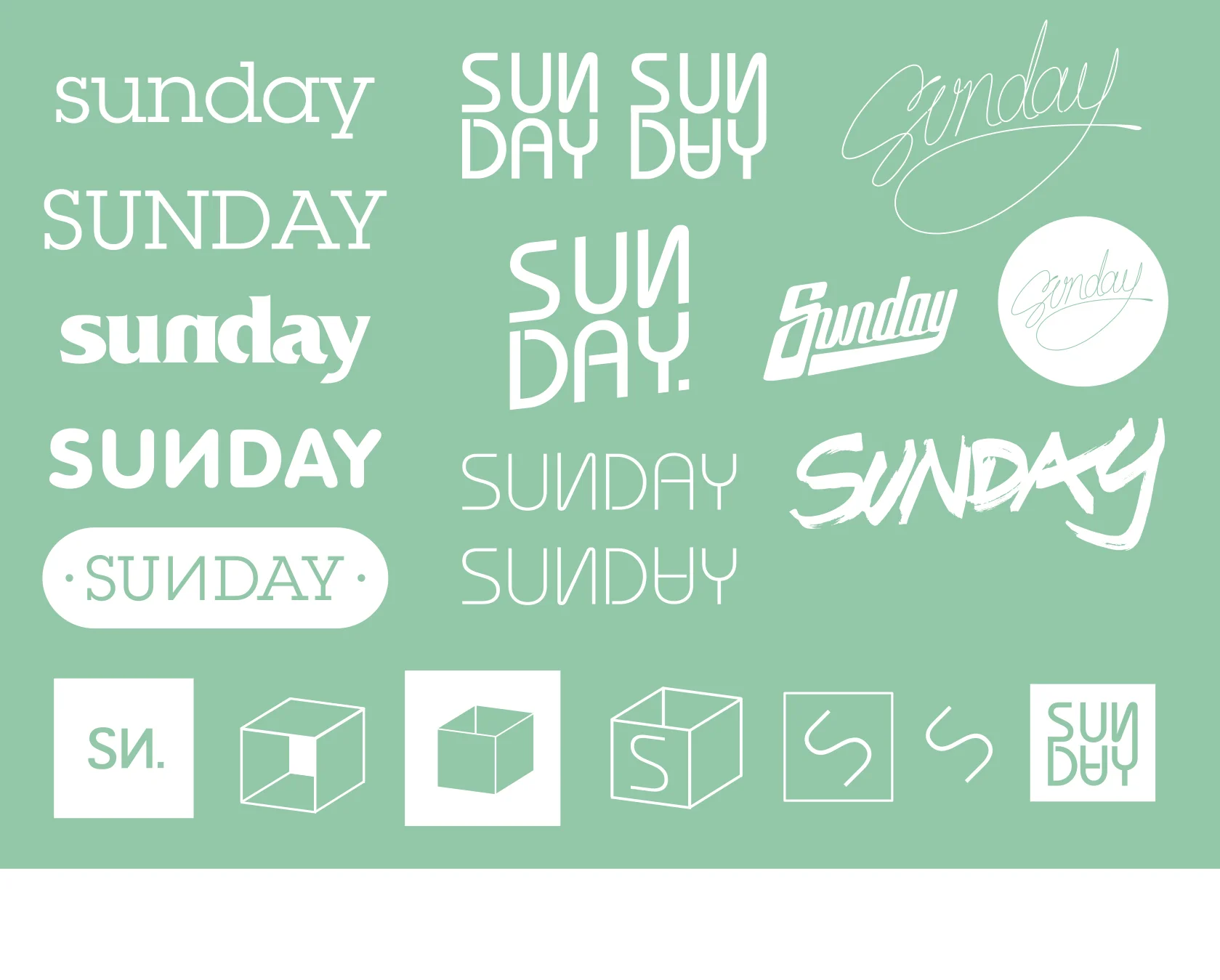  SUNDAY® - Unreleased men's boxer concept - logo studies 