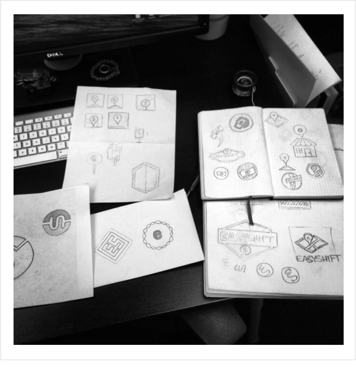 Fig 1. Original logo concept sketches