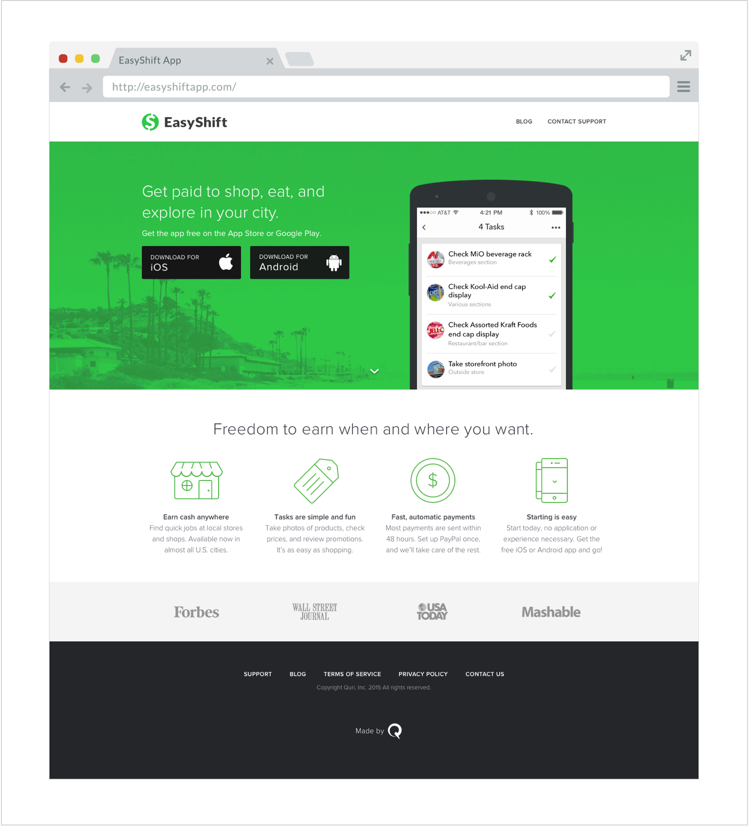 Fig 5. EasyShiftapp.com, 2014 (responsive)