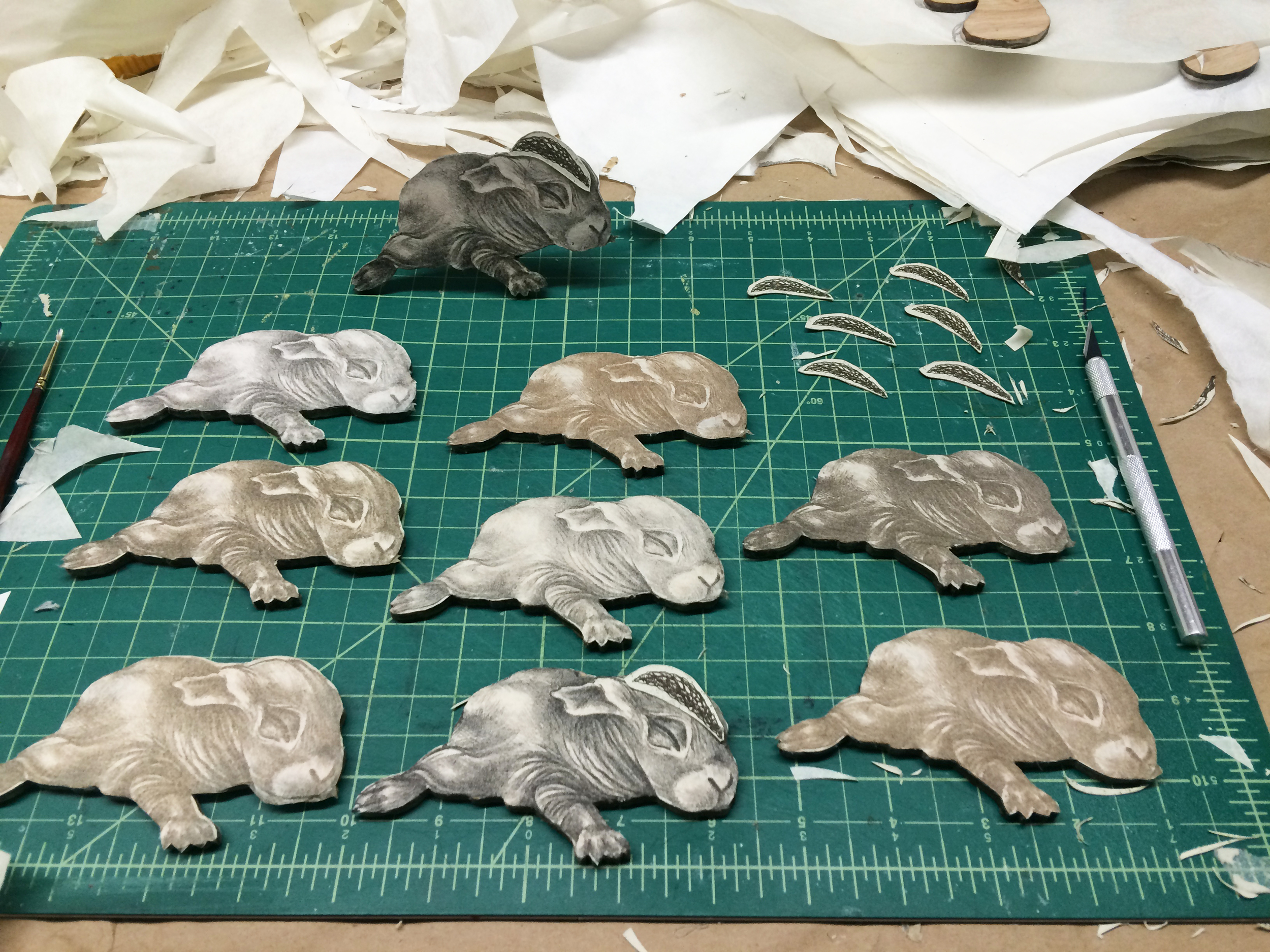  Process: Adding Intaglio Armadillo Armor to each Rabbit 