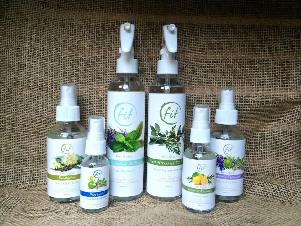 Private label organic essential oil line created for Fit Athletic Club.