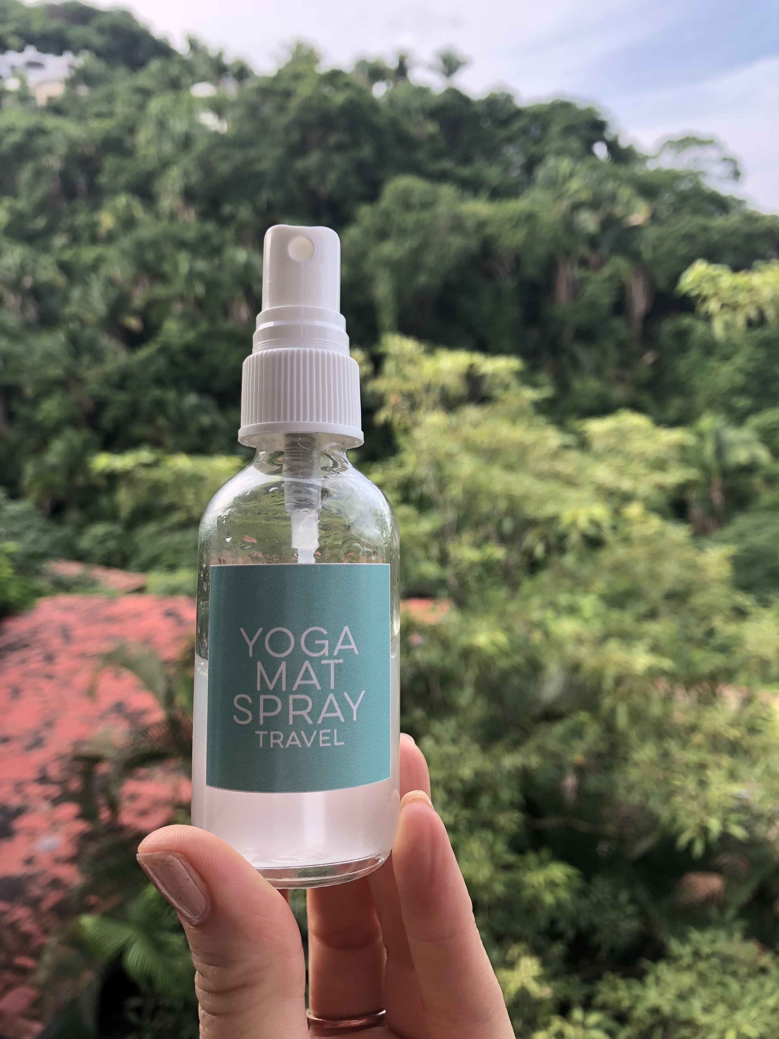 yoga mat spray