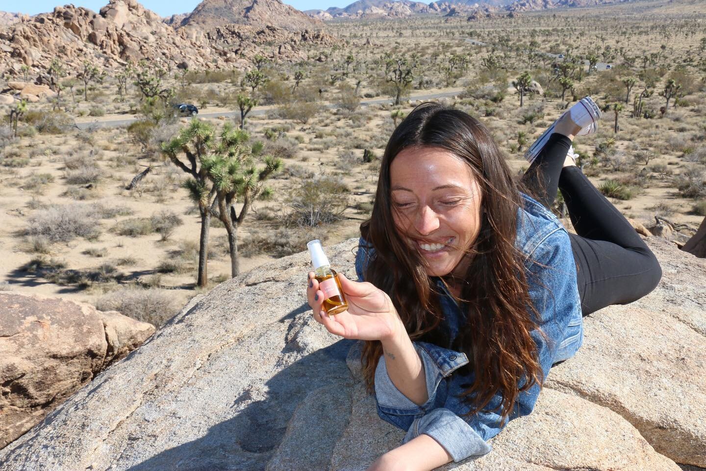 Happy Birthday to @walkinwonder the face of our face serum! 
Photo taken during a wild woman getaway to Joshua Tree (pre-pandemic). 
We laugh at dry skin!  Soak up the organic oils and replenish that goddess glow. 
.
.
.
#faceserum #facialoil #hbd #j