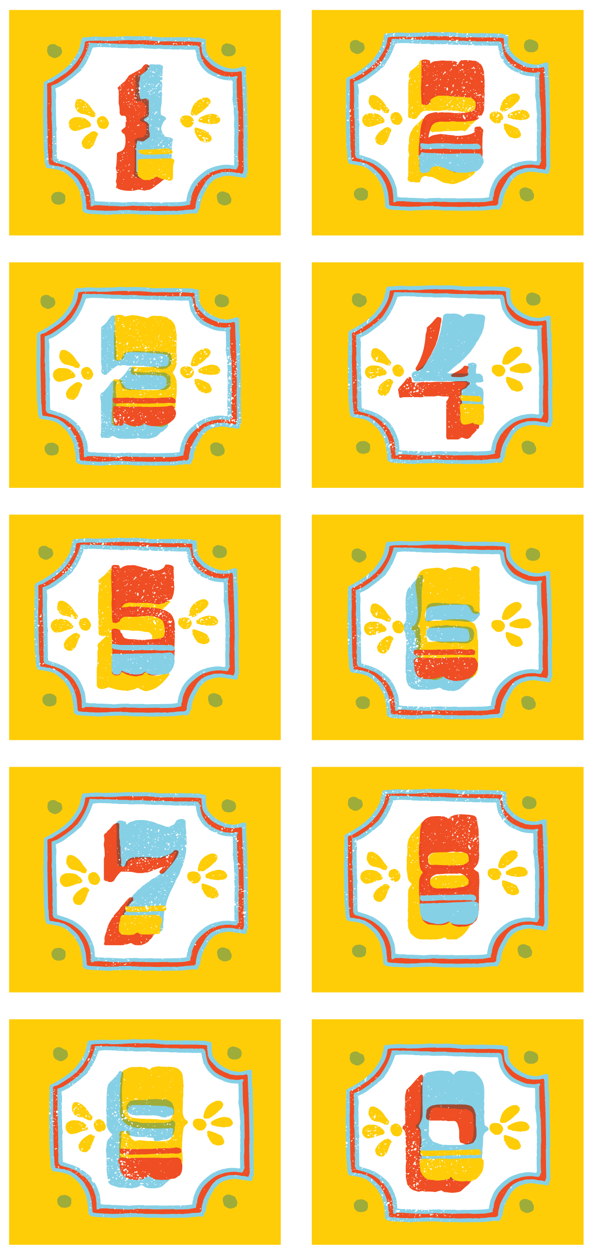  Set of custom numbers created for a game show played at the event. 