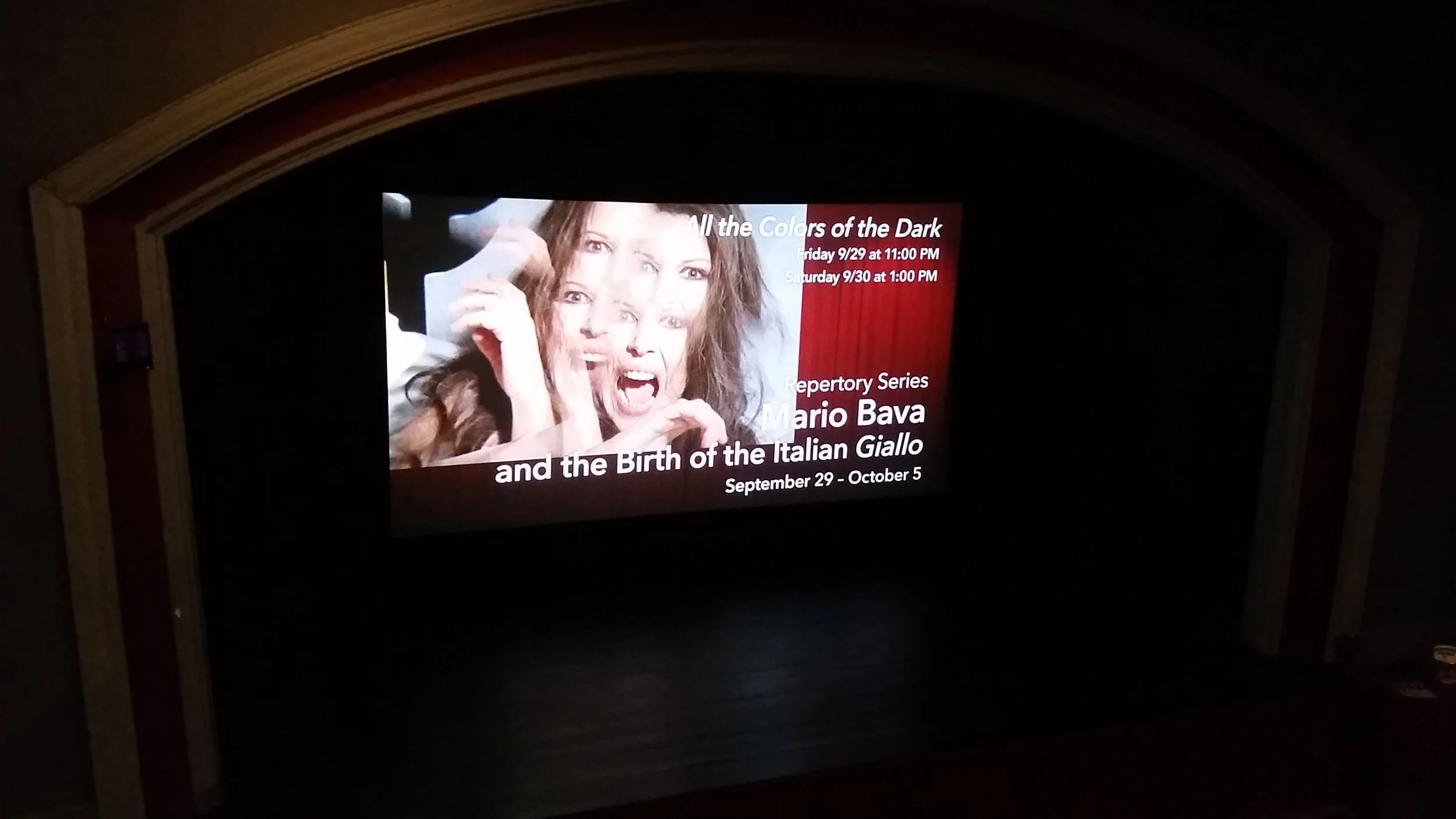 View from the balcony. I would have loved to catch their Bava/Giallo series.