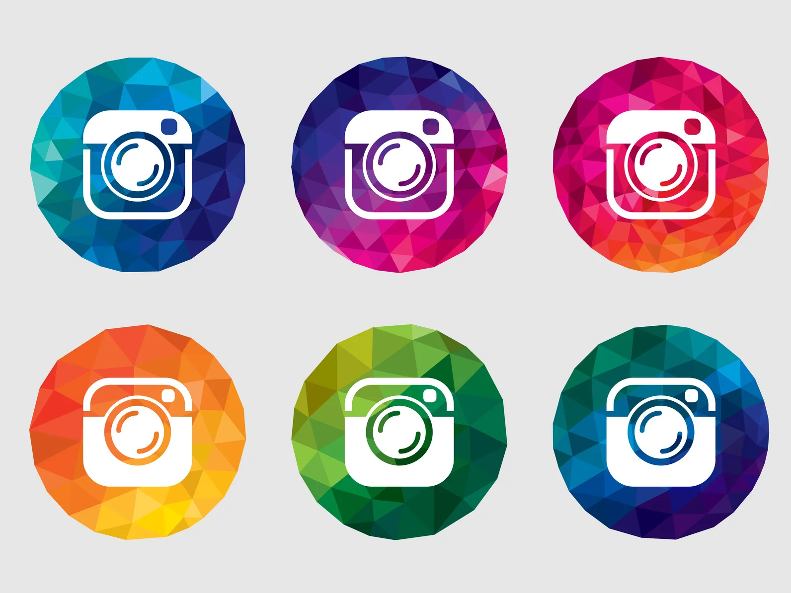 set of vector camera icons