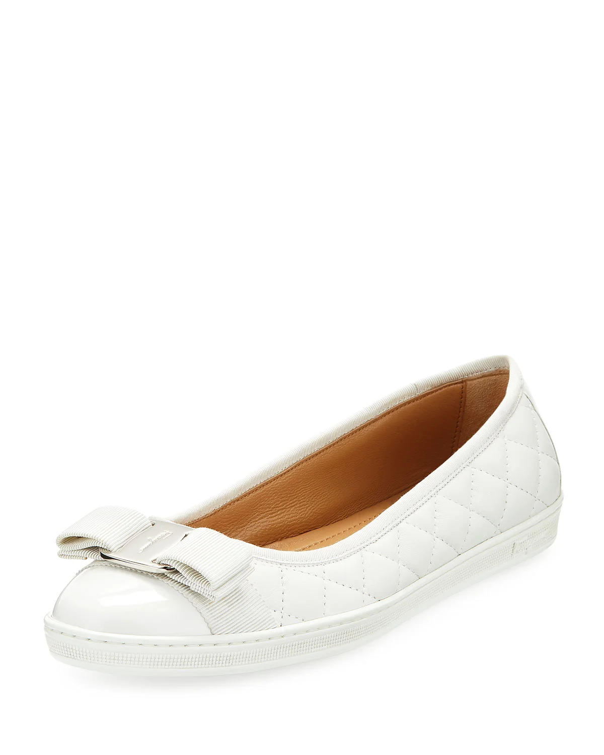 Salvatore Ferragamo Rufina Quilted Leather Bow Sneaker $460.00