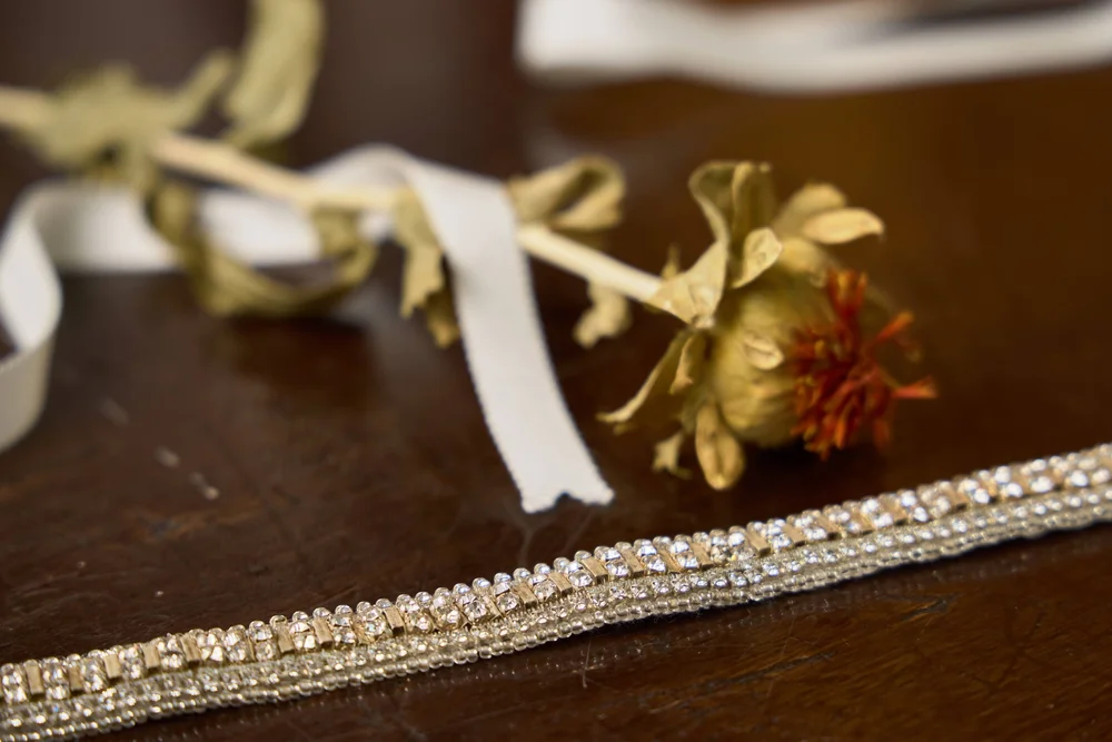 With Clasp Rhinestone Bridal Belt Grande Plume Rhinestone Belt