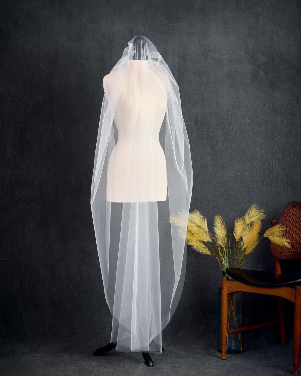 White bridal tulle veil fabric 300cm wide - fine delicate net - by the M