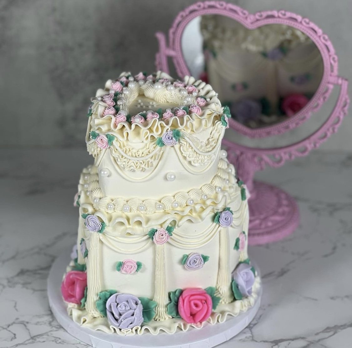 inspired by 70s Wilton Wedding Cakes