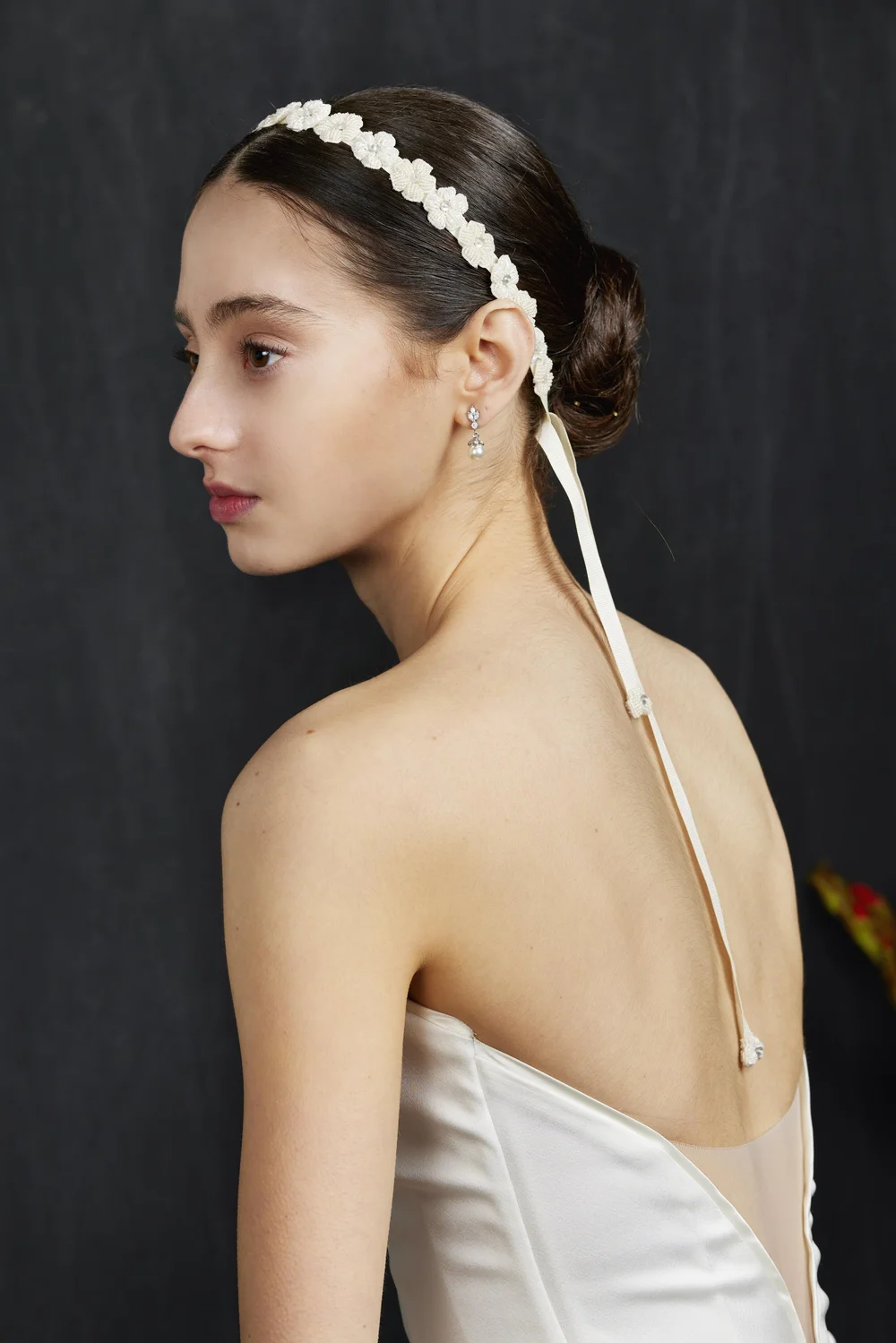 Laurel - Beaded Floral Bridal Headband — NK Bride display picture 1