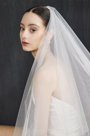 Aularso Ivory Wedding Veil for Brides Elbow Length Short Veils Star Moon  Bridal Veils With Comb 3-Tier Birdcage Veil Grid Hair Accessories Soft  Tulle