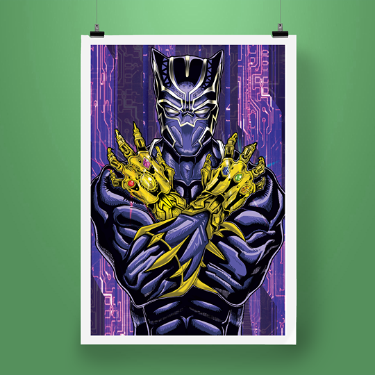 Black Panther, 11x17", Print KNIGHT ILLUSTRATIONS Black Panther, 11x17", Print KNIGHT ILLUSTRATIONS