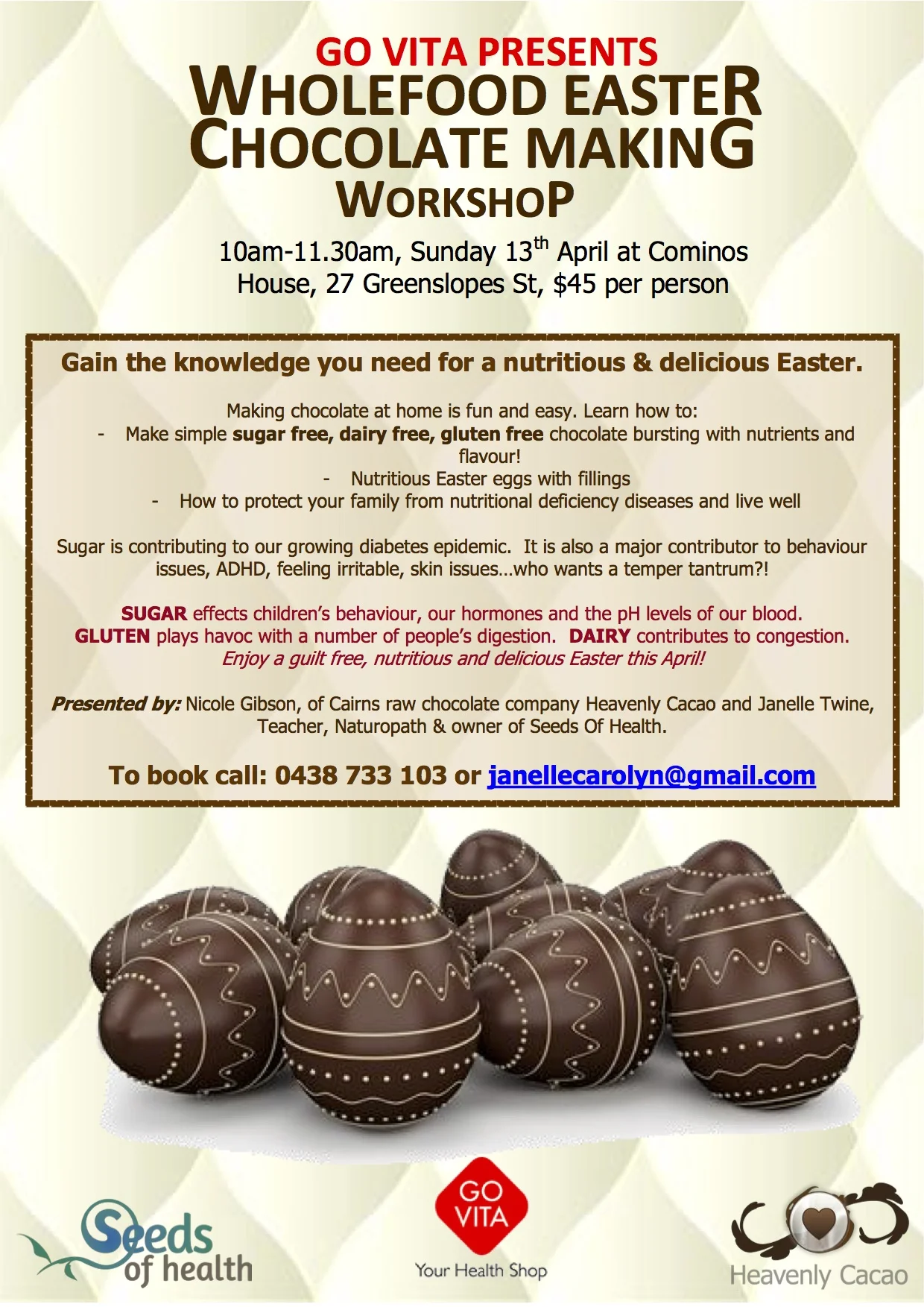 Wholefood Easter Chocolate Making workshop