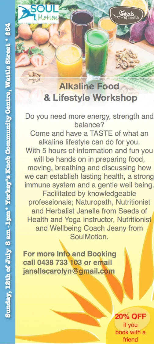 Alkaline lifestyle workshop