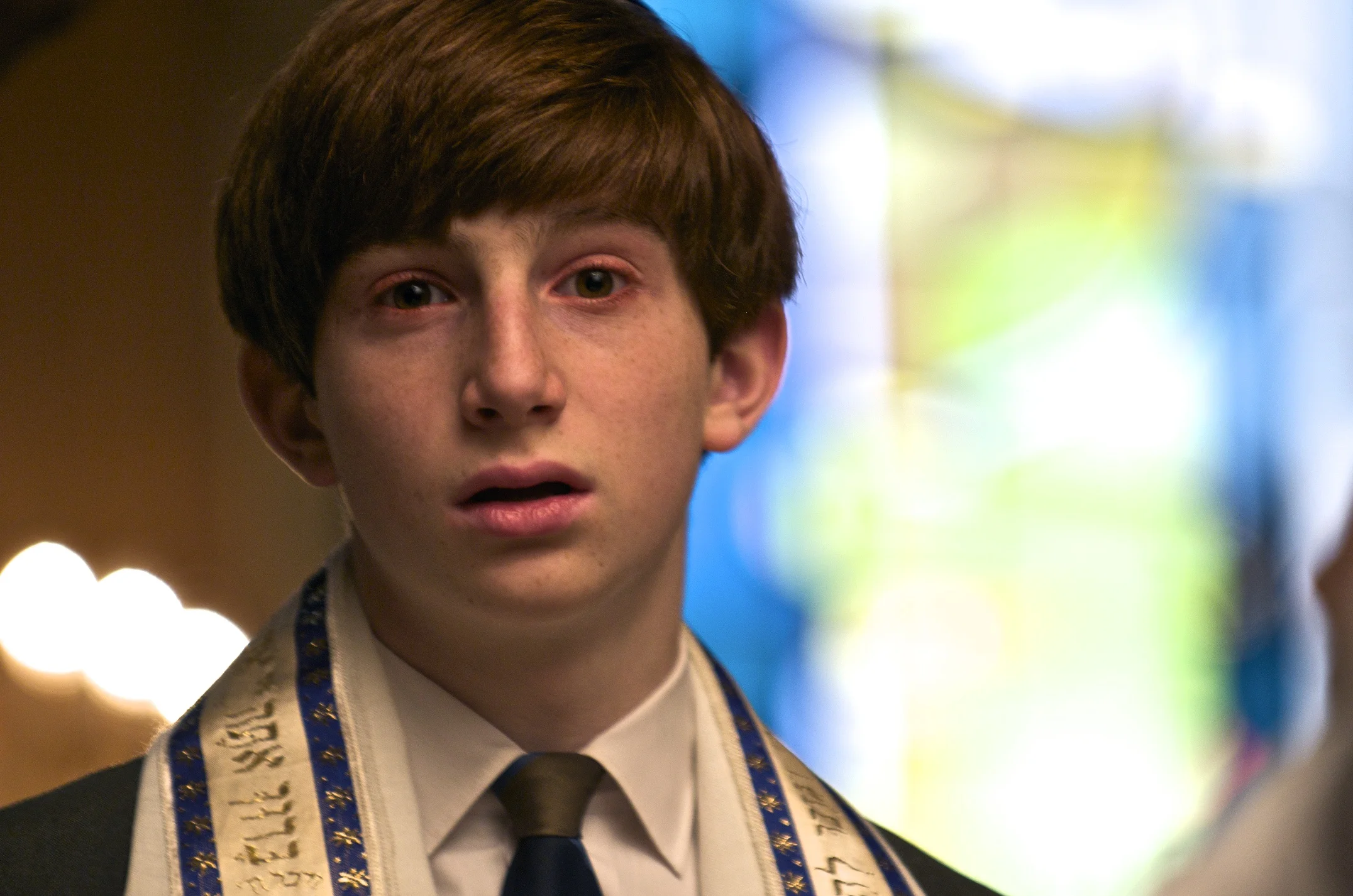 Aaron Wolff as Danny Gopnik is high as a kite in A Serious Man (2009)