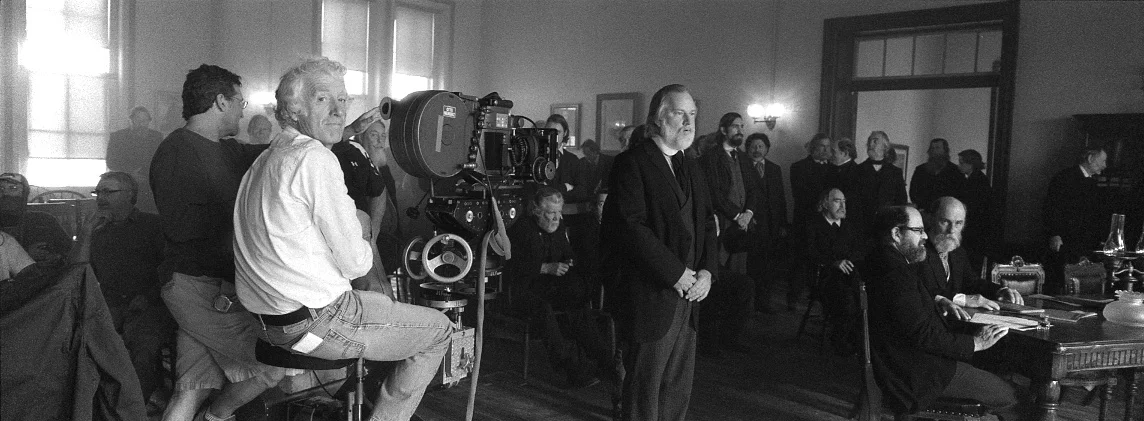 Director of Photography Roger Deakins on the court set in True Grit (2010)