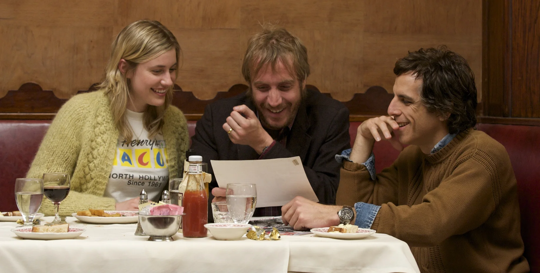 Greta Gerwig as Florence, Rhys Ifans as Ivan, and Ben Stiller as Roger Greenberg in Greenberg (2010)