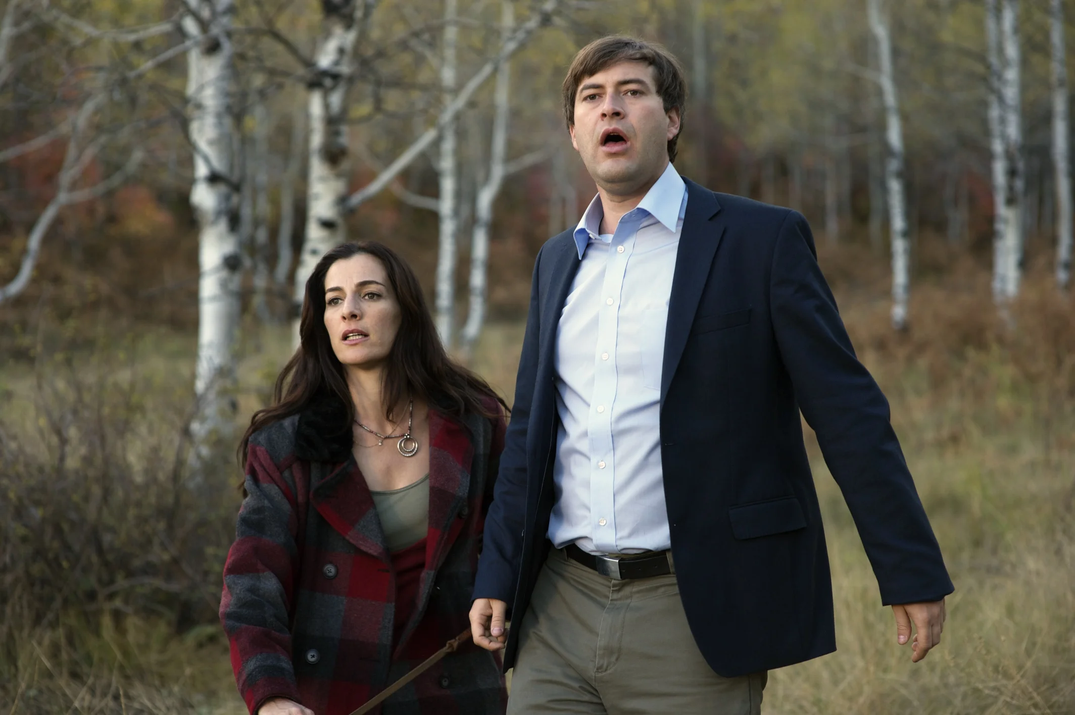 Ayelet Zurer as Carmen and Mark Duplass as Bryan join the hunt on Darling Companion (2012)