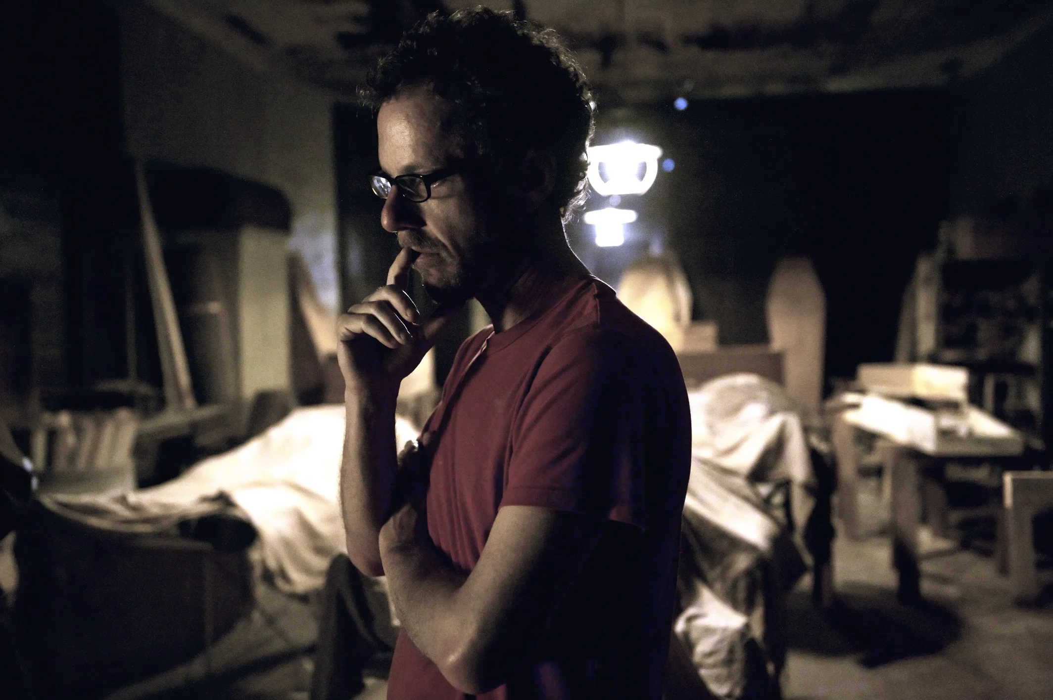 Director and writer Ethan Coen on the set of True Grit (2010)