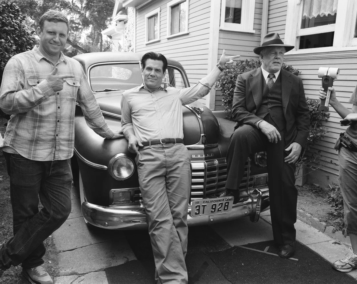 Director Ruben Fleischer, Josh Brolin, and Nick Nolte on the set of Gangster Squad (2013)